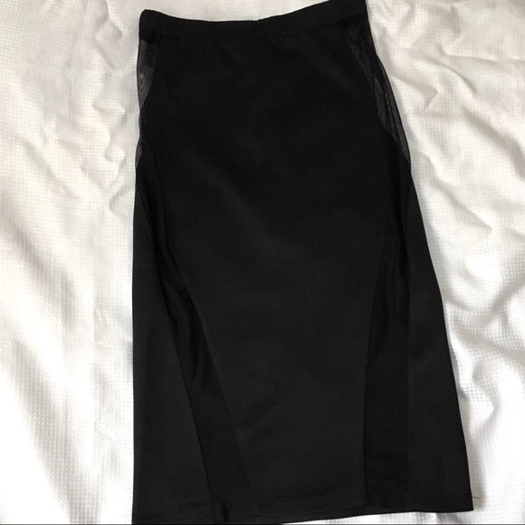 2 piece set - black and white striped crop top and midi skirt with mesh - small - Picture 8 of 16